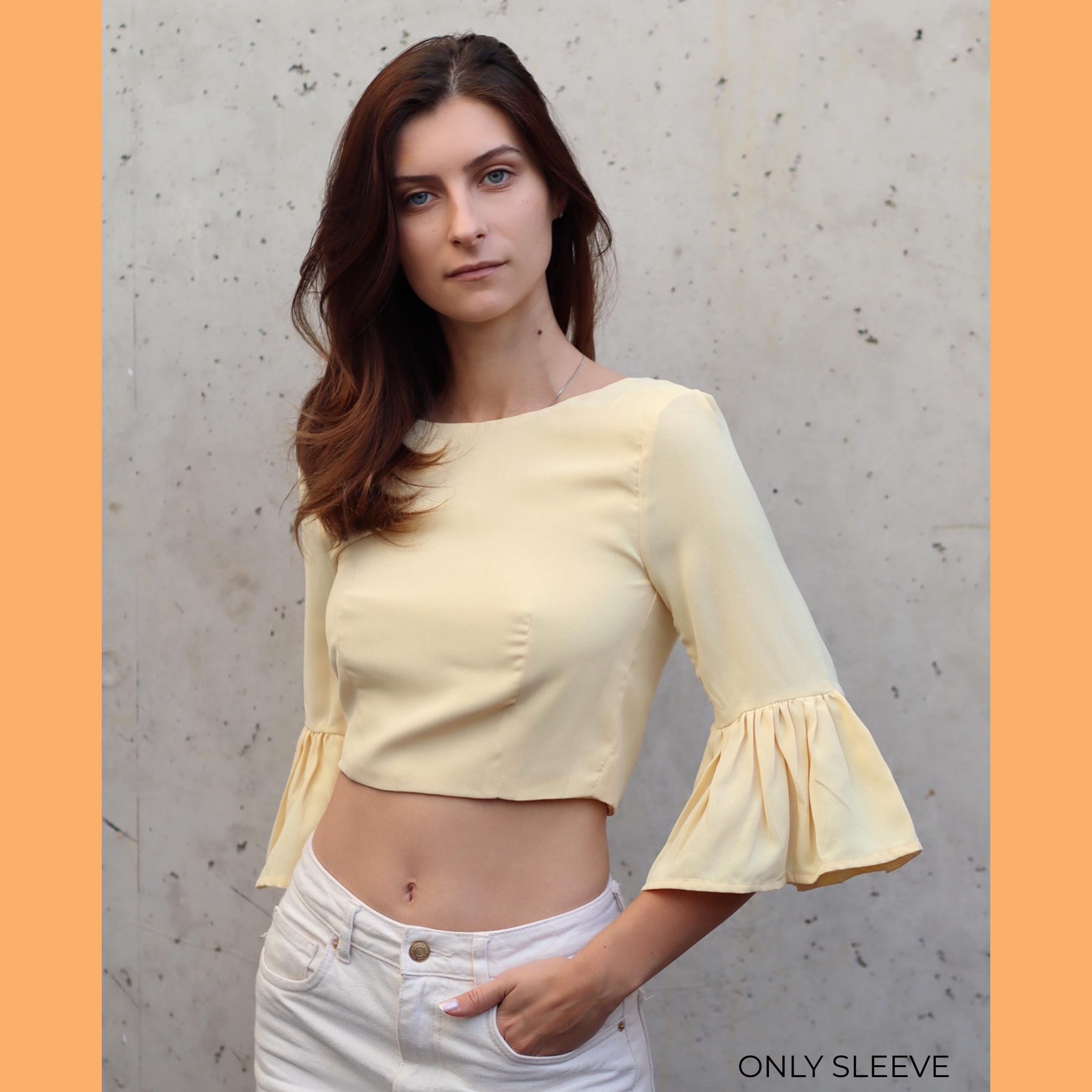 Simple Straight Ruffle Ruffle Straight Sleeve Sewing Pattern, Easy Bell Sleeve Pattern in A0 ...