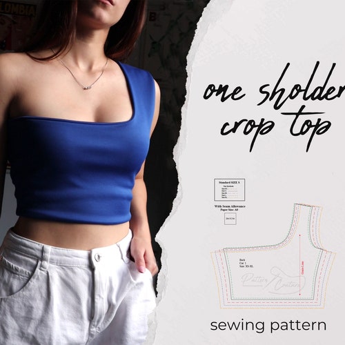 Girls Crop Top Sewing Pattern One Shoulder Top Pattern Etsy