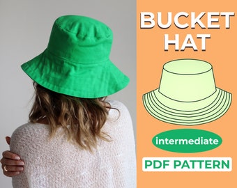 Bucket Hat & Sun Hat Sewing Pattern, Reversible Unisex Hats for Adults and Kids, A0, A4, US-Letter Pattern + Beginner Friendly Instruction