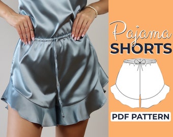 Pajama Shorts Sewing Pattern, Pj Pants Pattern, Silk Shorts, A0, A4 & US-Letter Pattern + Detailed Illustrated Instruction, XXS - XXXL