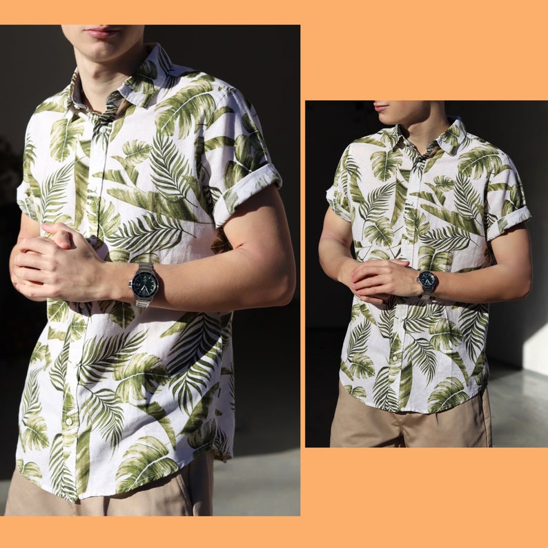 Mens Shirt Sewing Pattern, Mens Short Sleeve Shirt Pattern, Aloha Shirt Pattern, XXS XXXL, A0, A4 & US-Letter Detailed Instruction zdjęcie 3