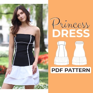 Drop Waist Dress Sewing Pattern | Mini Tube Dress Pattern | Pattern + Detailed Illustration Instruction | XXS - XXXL | A0, A4 & US-Letter