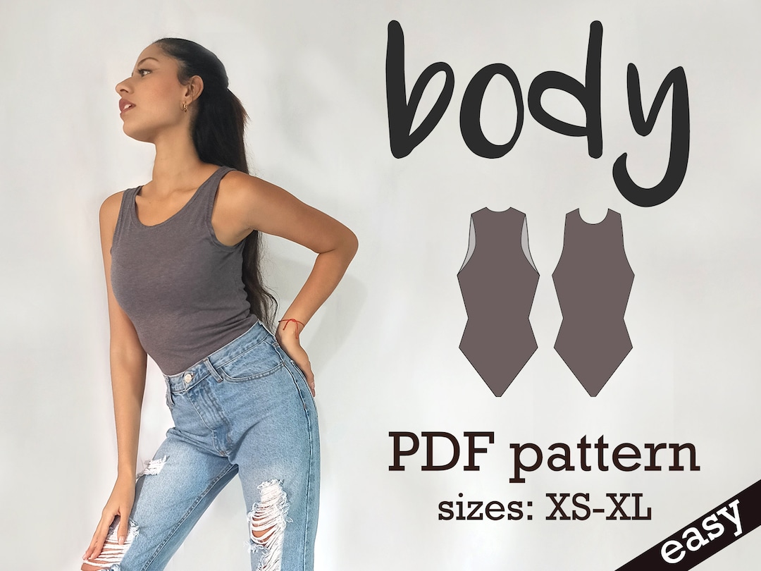 Tank Top Bodysuit Pattern | XS-XL | Instant Download | Easy Digital PDF ...