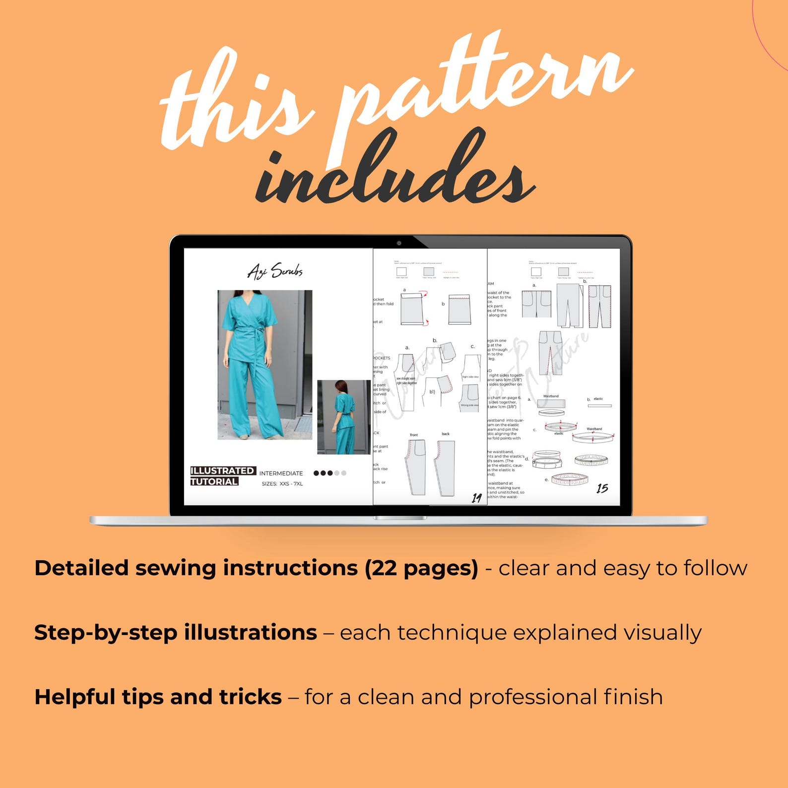 Scrubs Sewing Pattern | Medical Uniform Set | Nurse Scrubs | Pattern ...