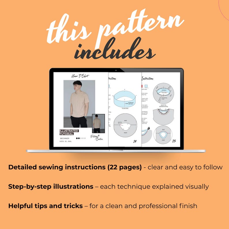Classic Shirt Sewing Pattern | Unisex Tee Pattern | Easy Beginner ...