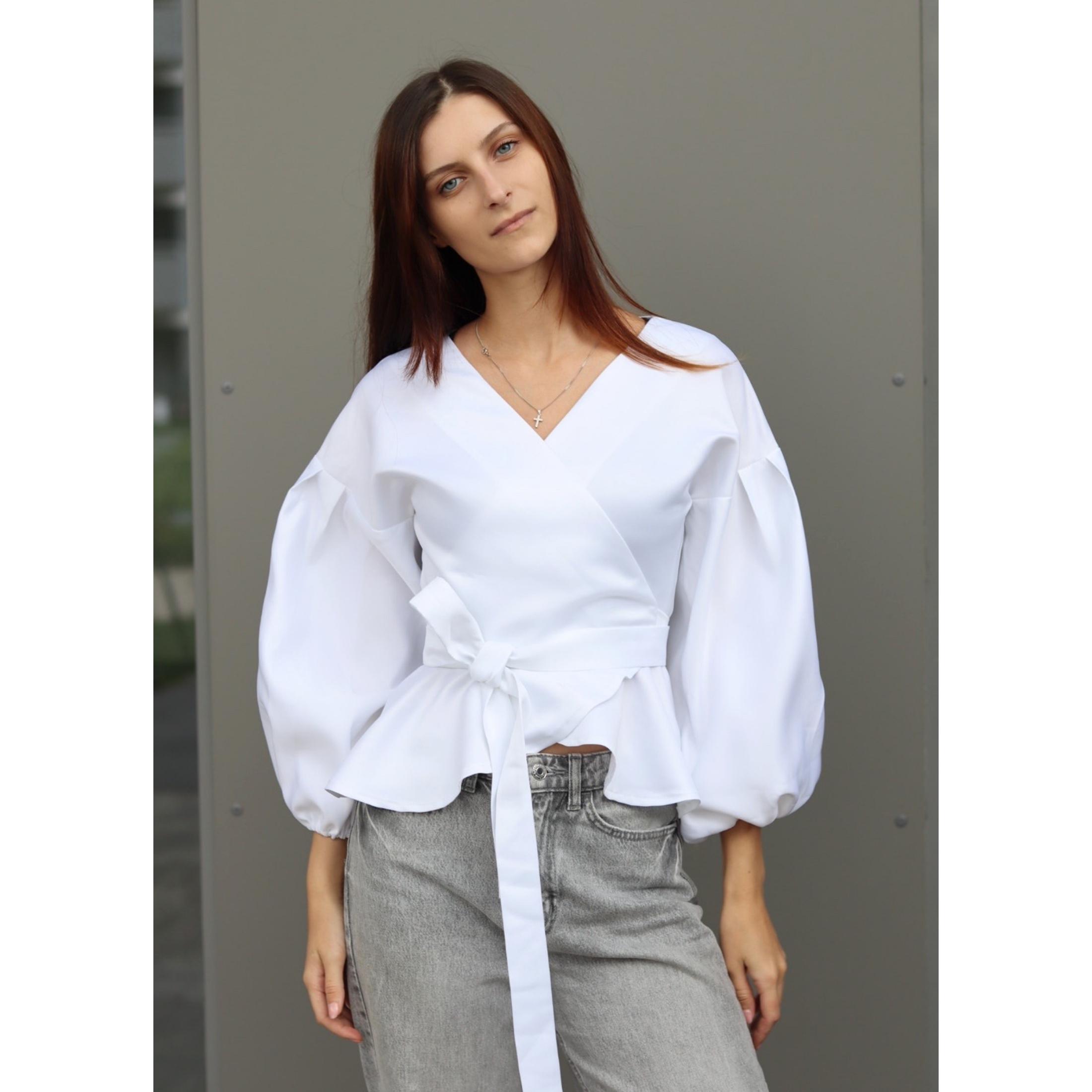 Puff Sleeve Ruffle Blouse Sewing Pattern | Wrap Blouse | Pattern ...