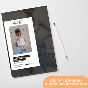 Crop Lace Top Sewing Pattern | Y2K Tank Top Pattern | Easy Beginner Pattern + Easy Illustrated Tutorial | XXS - XXXL | A0, A4 & US-Letter image 6