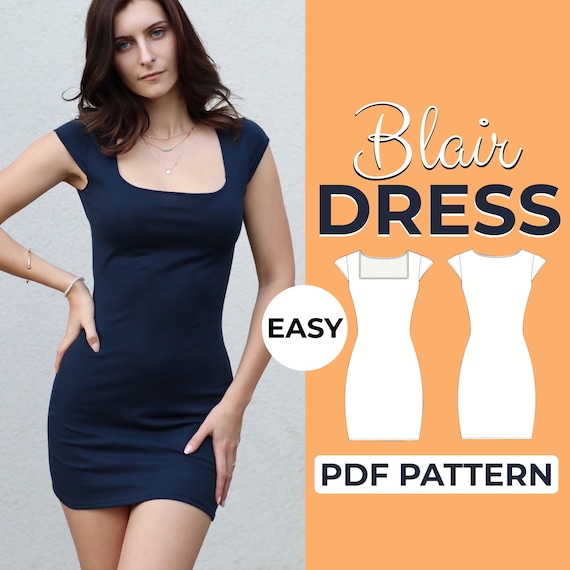 Bodycon Dress Sewing Pattern | Mini Dress | Shirt Dress | Easy Beginner Pattern + Easy Illustrated Tutorial | XXS - XXL | A0, A4 & USLetter