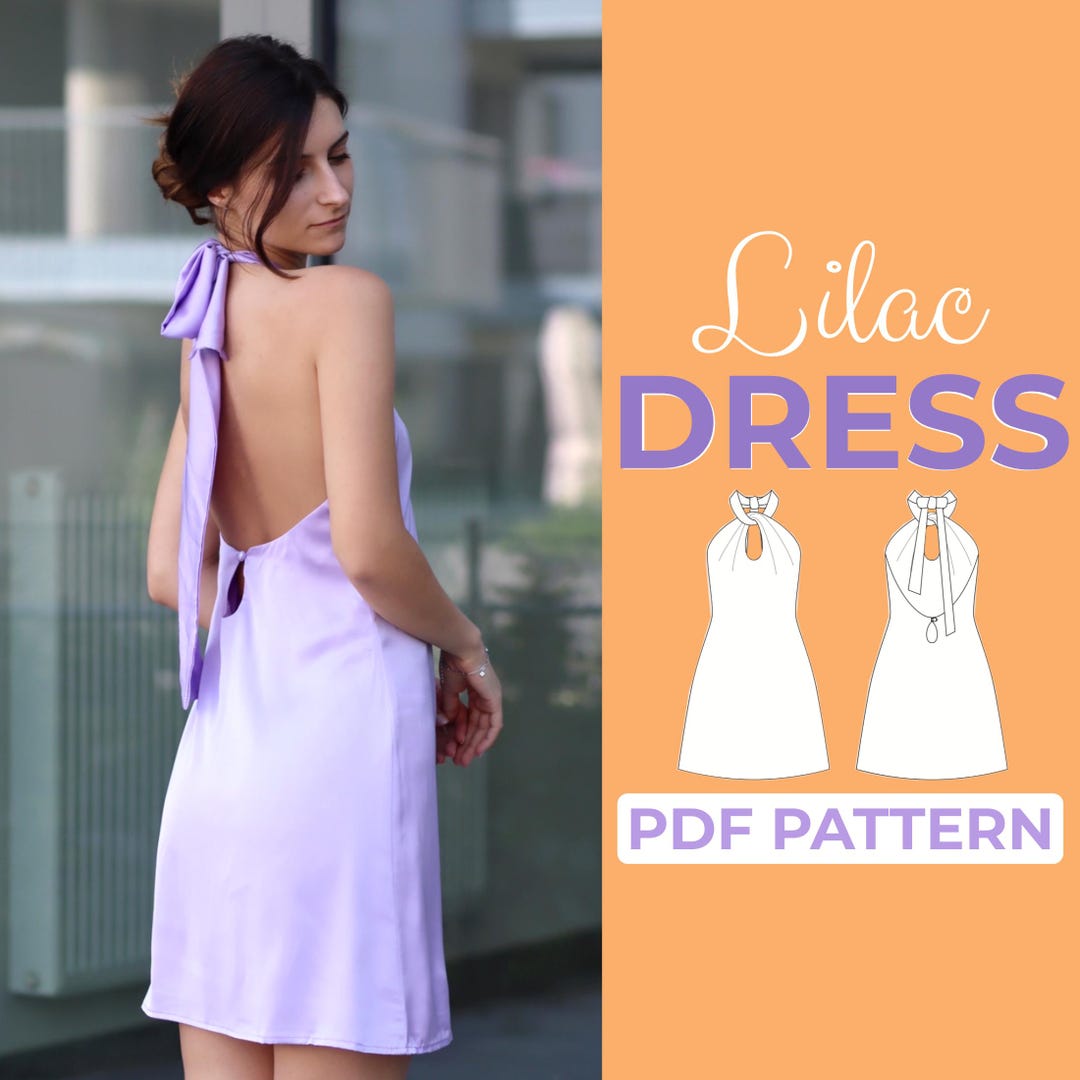 Halter Dress Sewing Pattern Backless Summer Sun Dress Pattern Detailed