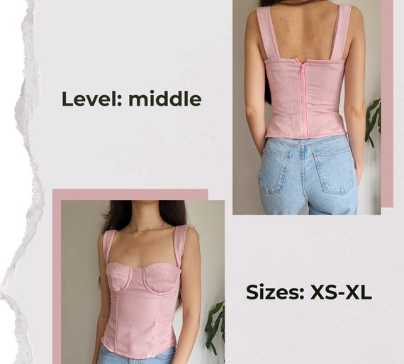 Corset Top Sewing Pattern XS-XL Bustier Dress Pattern PDF Bodice
