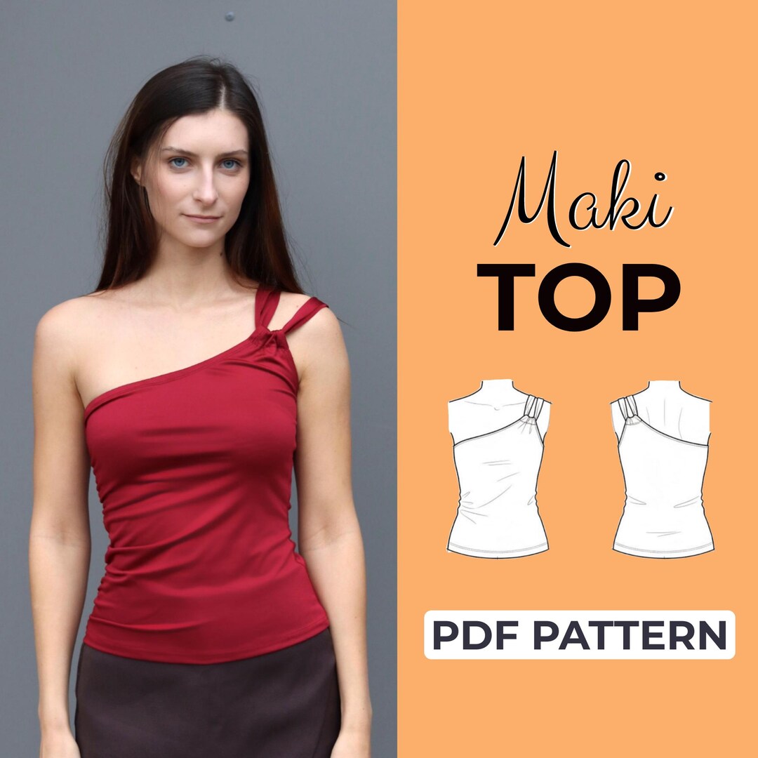 One Shoulder Top Sewing Pattern | Sleeveless Top | Easy Beginner ...