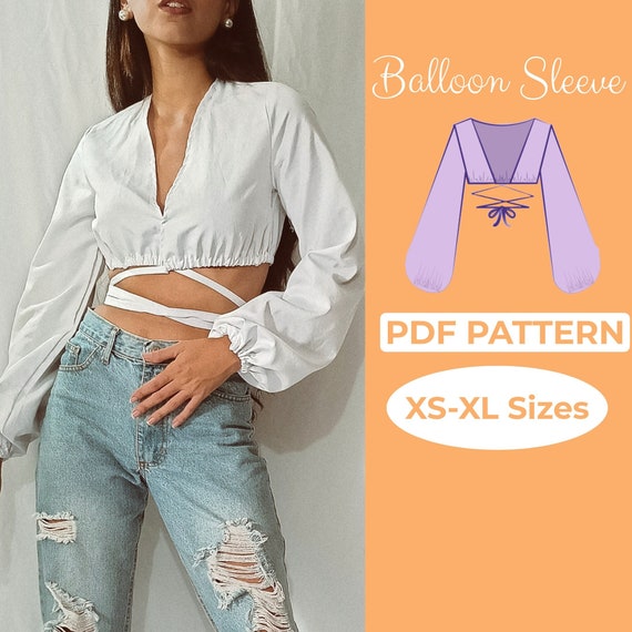 balloon sleeve tie top