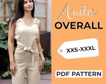 Womens Overalls Pattern | Summer Jumpsuit Pattern | Sewing Pattern + Detailed Illustration Instruction | XXS - XXXL | A0, A4 & US-Letter