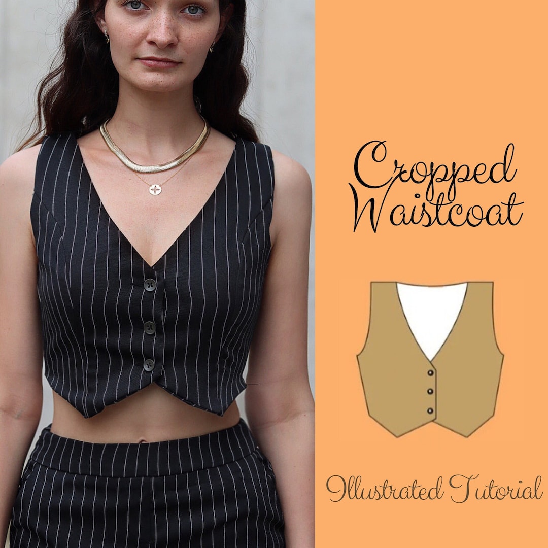 Cropped Waistcoat Sewing Pattern Short Waistcoat Ladies Vest Women Vest Pattern Cropped Vest Jacket PDF Pattern in A0 A4 US Letter Etsy UK
