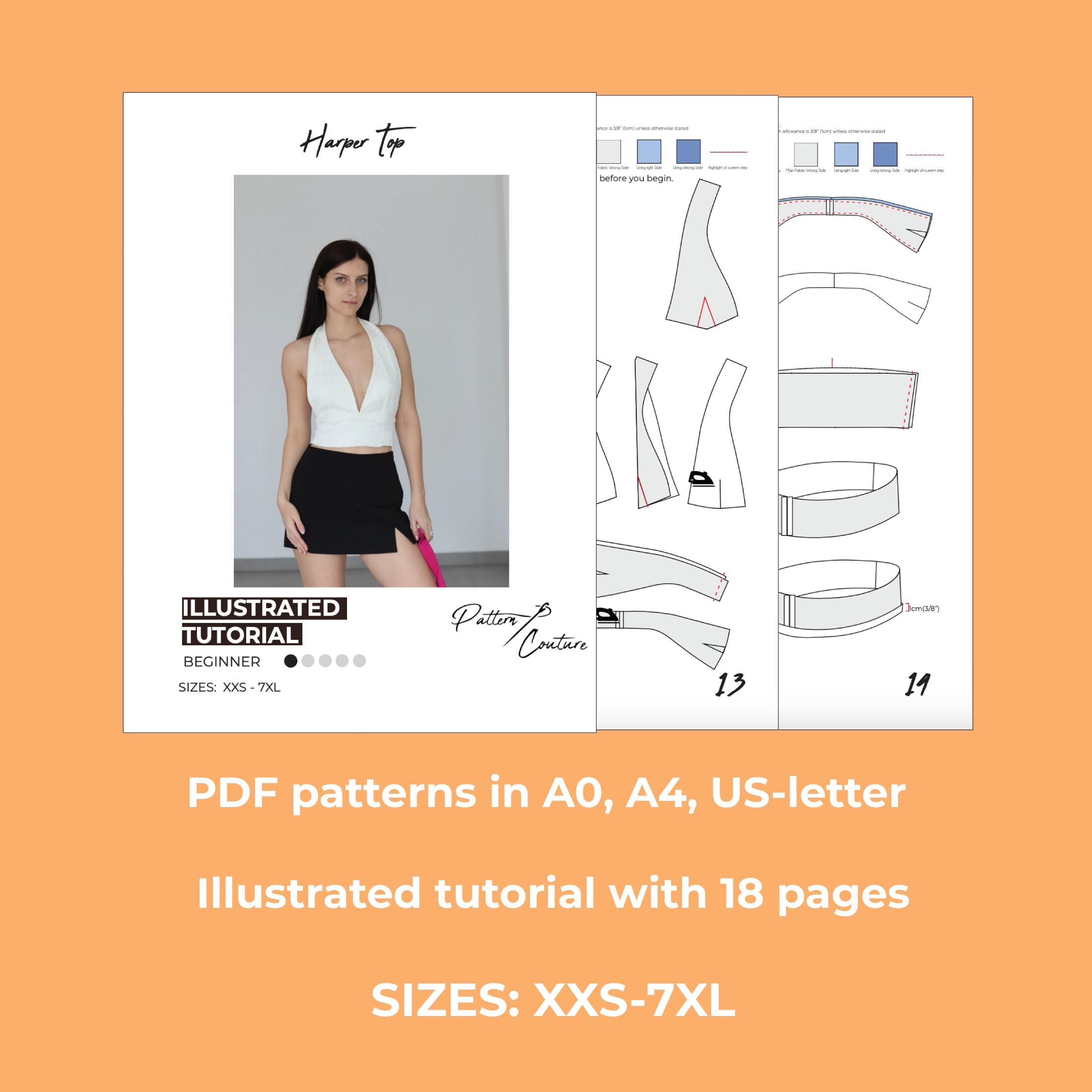 Halter Top Sewing Pattern | Summer Top Crop Top Pattern | Easy Beginner ...