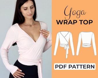 Molde para Blusa Transpassada de Manga Longa | Blusa de Ballet | Molde Fácil para Iniciantes + Tutorial Ilustrado Fácil | Tamanhos XXS a 7XL | A0, A4 e Carta (EUA)