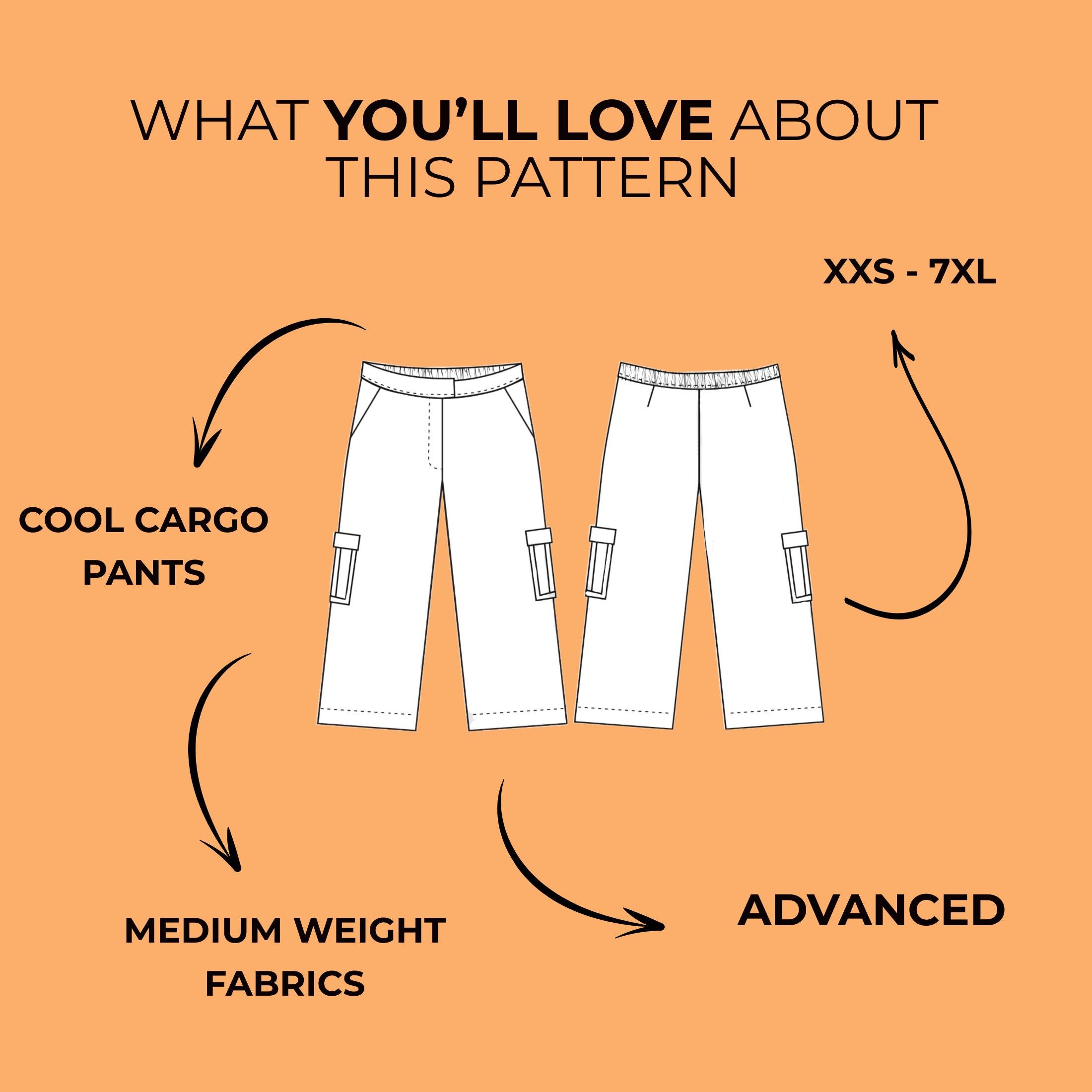 Cargo Pants Sewing Pattern | Wide Leg Streetwear Pants Pattern ...