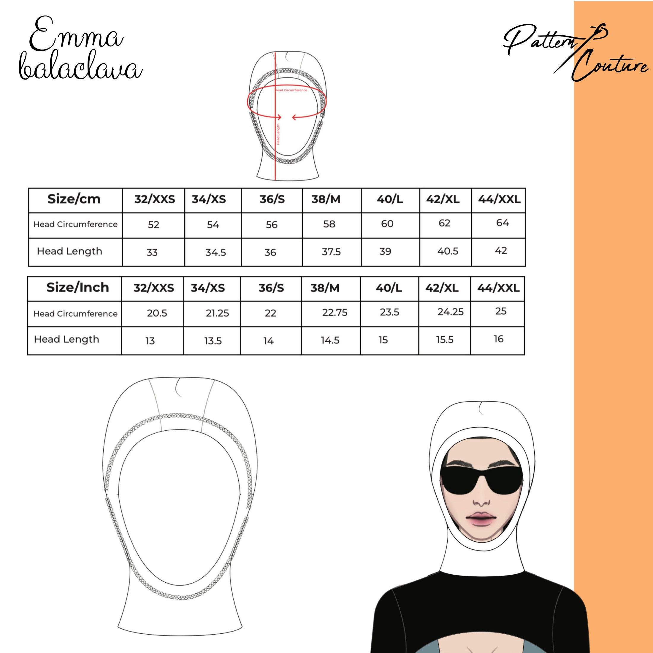 Balaclava Mask Sewing Pattern, Ski Mask Pattern, Winter Hat, Full Face