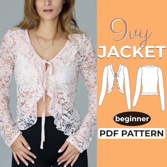 Lace Tie Top Sewing Pattern, Romantic Summer Top, Beginner Friendly, A0, A4 & US-Letter Pattern + Easy Instruction, XXS - XXXL