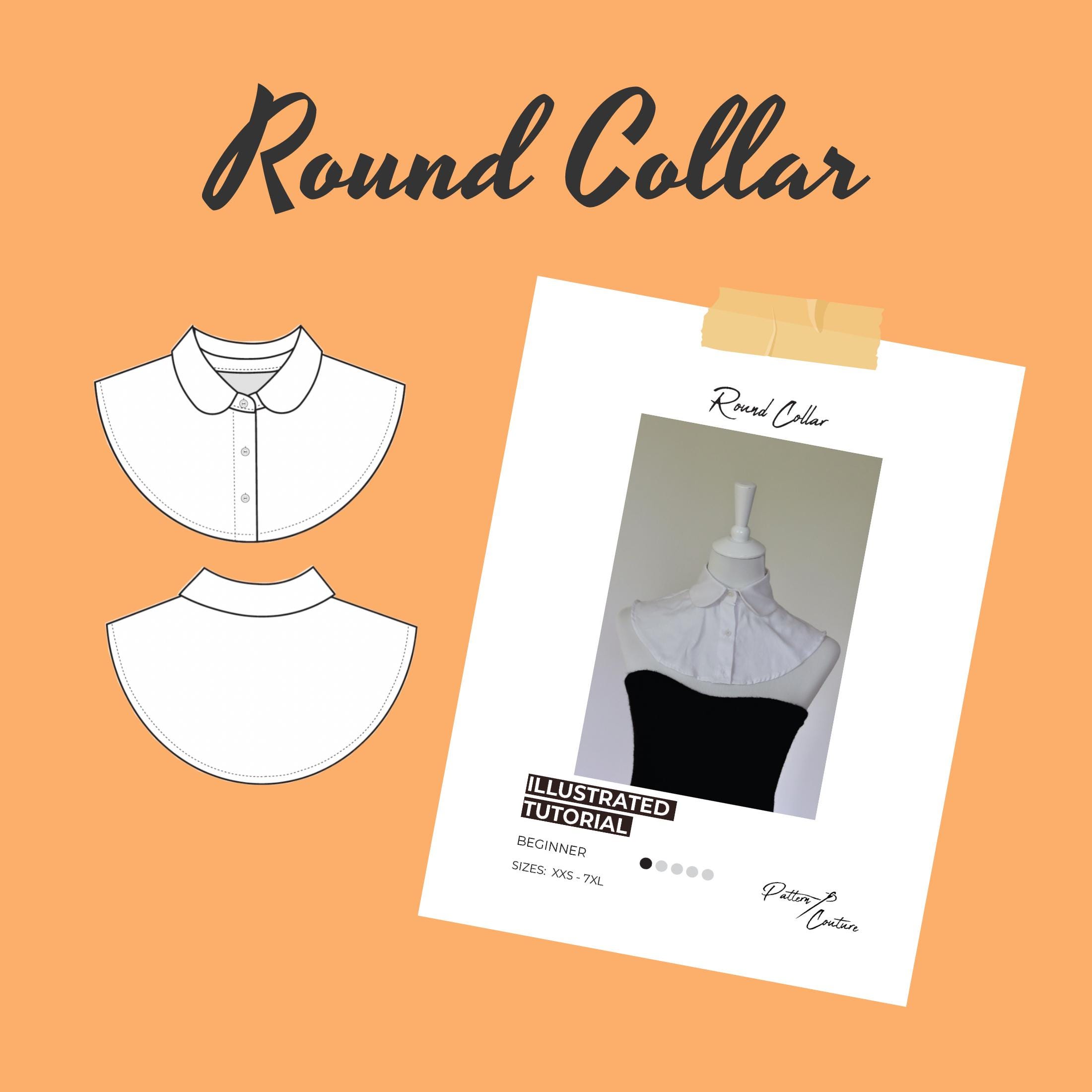 Collar Sewing Pattern Bundle | 7 Patterns (round, Cape, Sailor, Pointed ...