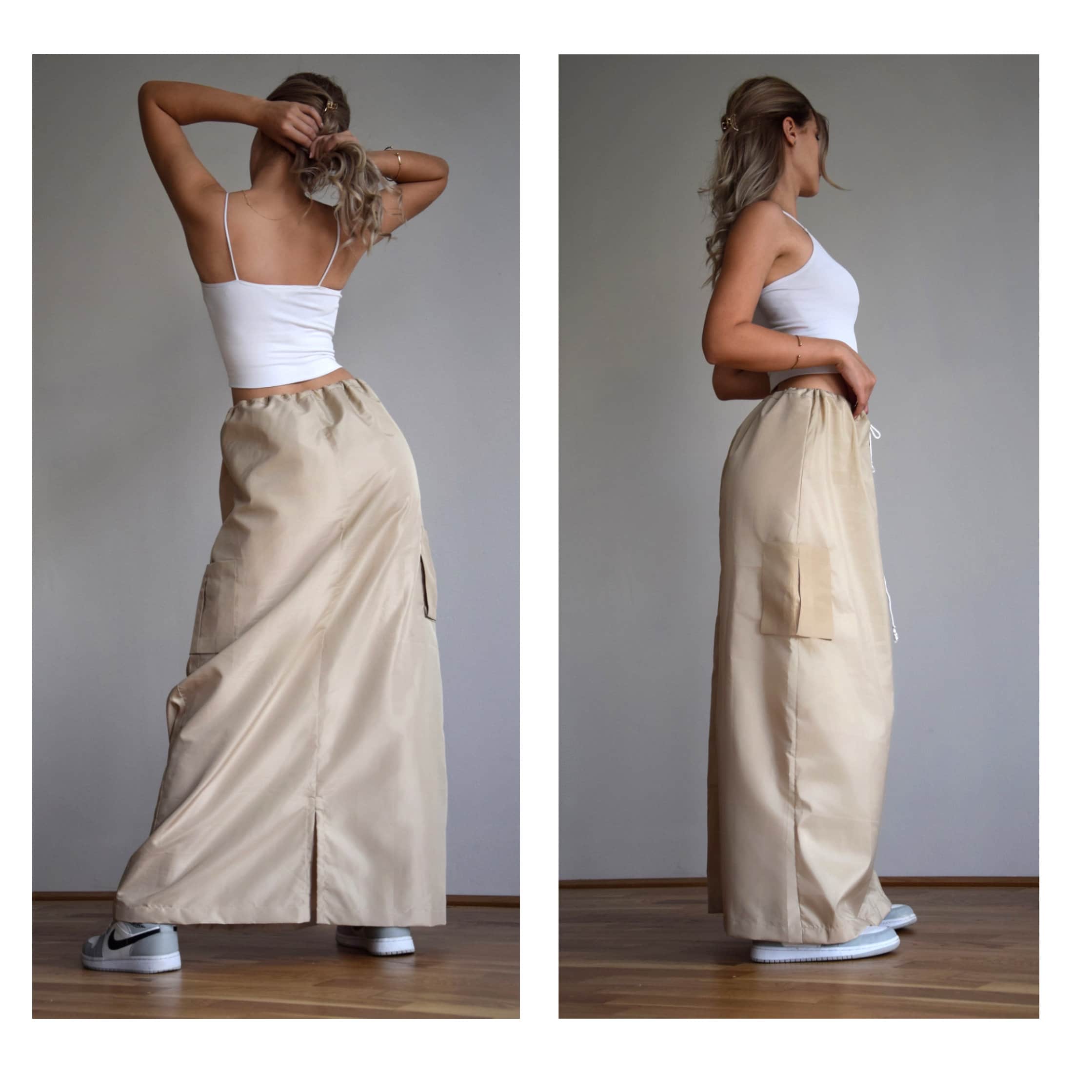 Cargo Skirt Sewing Pattern, Flare Parachute Maxi Skirt, XXS Cargo Skirt Sewing Pattern, Flare Parachute Maxi Skirt, XXS