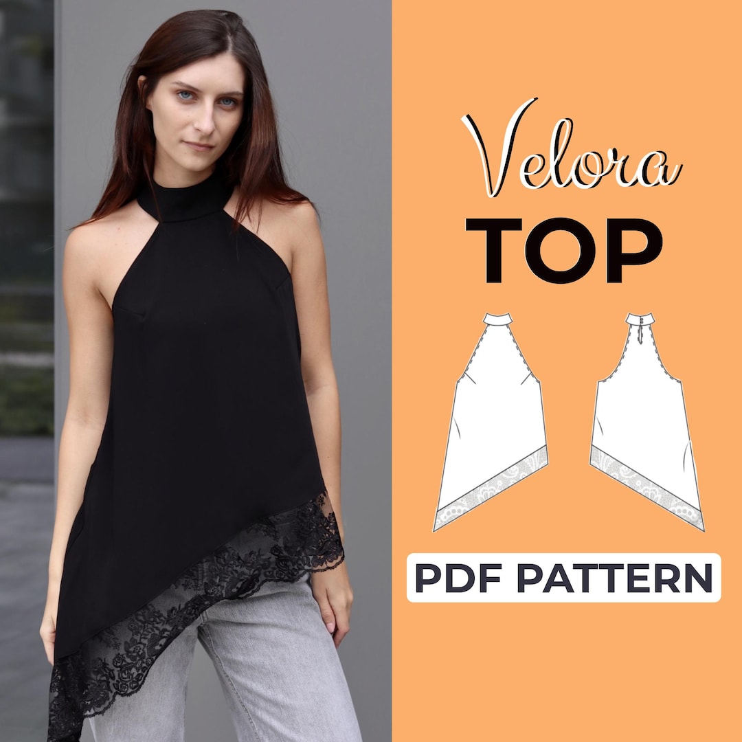 Halter Top Sewing Pattern | Summer Top Pattern | Easy Beginner Pattern ...