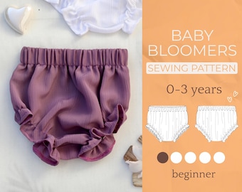 Baby Bloomers Sewing Pattern | Kids Shorts | Easy Beginner Pattern + Easy Illustrated Tutorial | 0 - 3 Years Old | A0, A4 & US Letter