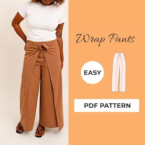 Palazzo Wrap Pants Sewing Pattern, Unbelievable Comfy and Easy Linen Wrap Pants, Palazzo Pants, Summer Wide Leg Pants Women, High Waisted