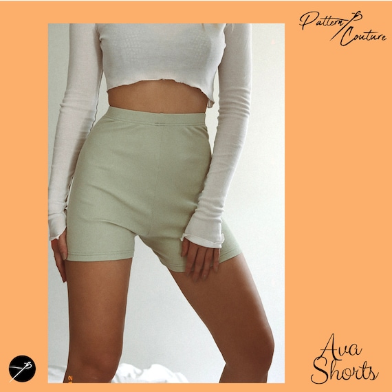 Rib Booty Shorts Sewing Pattern, Biker Pants, Bodycon Lounge