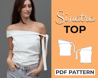 Tie Top Sewing Pattern | Boho Blouse Pattern | Easy Beginner Pattern + Detailed Illustrated Tutorial | XXS - 7XL | A0, A4 & US Letter