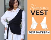 Asymmetrical Vest Sewing Pattern | Side Tie Top Pattern