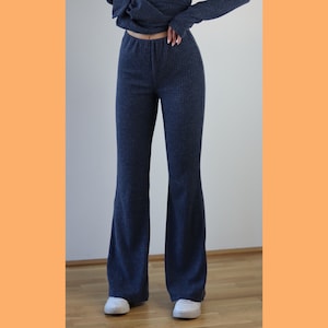 Wide Leg Pants Pattern, Easy Sewing Pattern, High Waisted Flare Pants, Sweatpants XXS - XXXL, A4,A0,USLetter + Detailed Illustrated Tutorial image 2