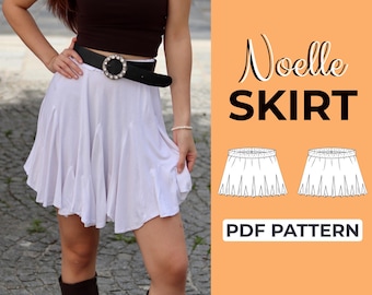 Mini Skirt Sewing Pattern | Pleated Ruffle Skirt | Easy Beginner Pattern + Easy Illustrated Tutorial | XXS - 7XL | A0, A4 & US Letter