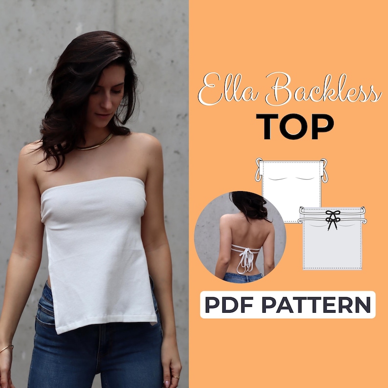 Small Tube Top Pattern Backless Tube Top Sewing Pattern | Strapless Top | Easy Beginner ...