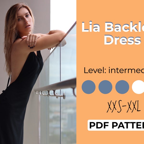 Backless Dress Sewing Pattern - Maxi dress - Prom dress - Graduation dress Pattern - Formal Dress - Slip Dress Pattern - Summer Dress