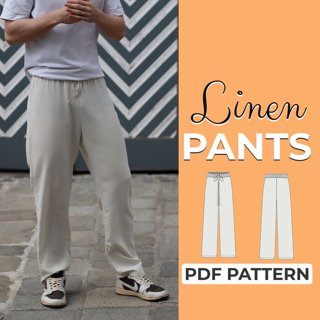 Mens Linen Pants Sewing Pattern Harem Baggy Pants Easy Beginner — free download