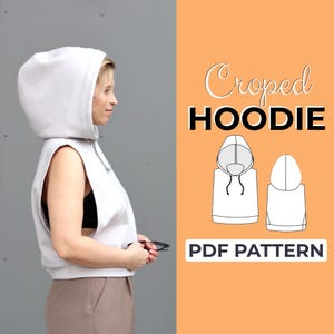 Padrão de costura para moletom curto sem mangas | Padrão de moletom | Padrão + Instruções ilustradas detalhadas | XXS - 7XL | A0, A4 e US-Letter