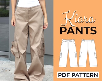 Cargo Pants Sewing Pattern | Wide Leg Streetwear Pants Pattern | Pattern + Detailed Illustrated Instruction | XXS - 7XL | A0, A4 & US-Letter