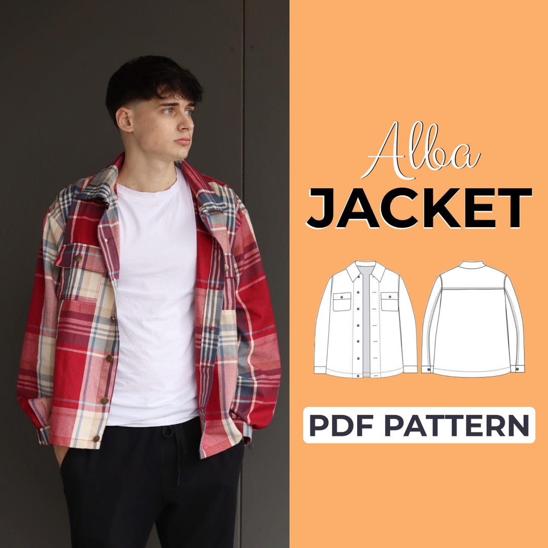 Shirt Jacket Sewing Pattern | Long Sleeve Flannel Pattern | Pattern ...