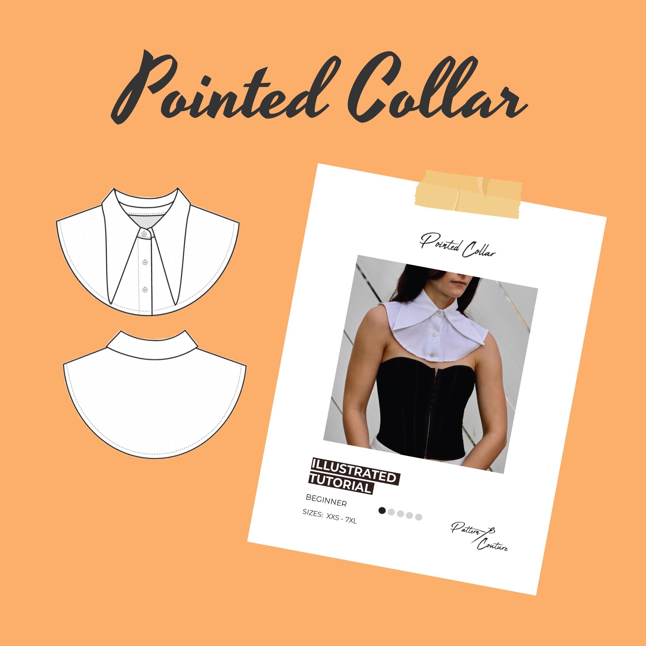 Collar Sewing Pattern Bundle | 7 Patterns (round, Cape, Sailor, Pointed ...