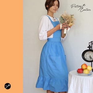 Apron Sewing Pattern Vintage Pinafore Cottage Dress Pattern Easy Apron Pattern PDF Download A0, A4, US-Letter image 3