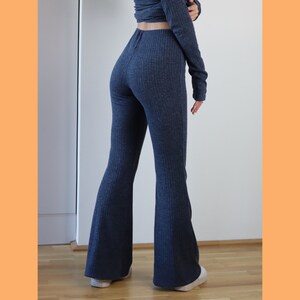 Wide Leg Pants Pattern, Easy Sewing Pattern, High Waisted Flare Pants, Sweatpants XXS - XXXL, A4,A0,USLetter + Detailed Illustrated Tutorial image 4