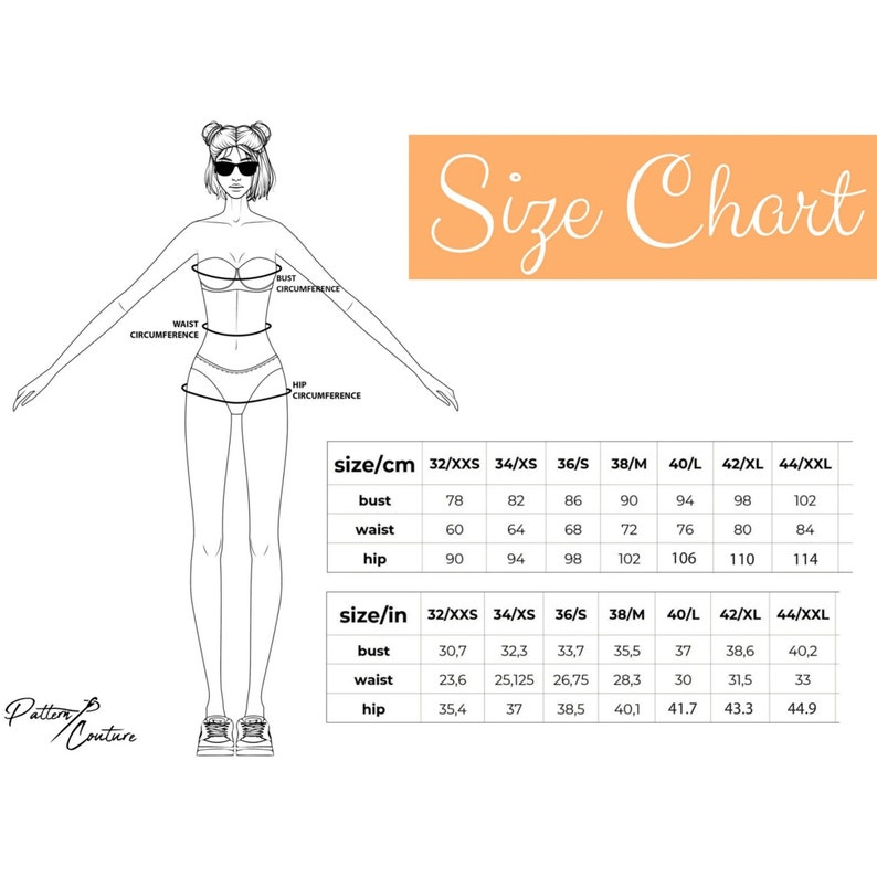 Side Tie Top Sewing Pattern Easy Beginner Pattern Easy Illustrated Tutorial XXS XXL A0, A4 & US-Letter image 4