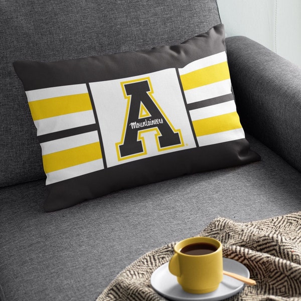 Appalachian State University Lumbar Pillow Cover  Box | Custom APP STATE Dorm Decor | Official Mountaineers Merch | Graduation Alumnae Gifts