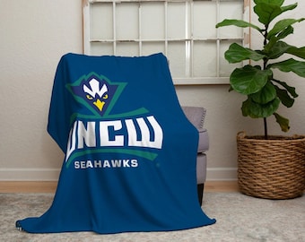 UNCW Sherpa Blanket: Official UNC Wilmington Seahawks Throw (60x80)