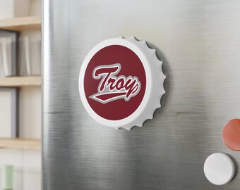 Troy University Magnetic Bottle Opener Troy University Magnetic Bottle Opener  | Official Trojans Game Day Merch | Custom College Gifts