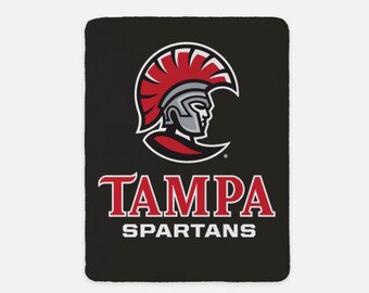 University of Tampa Spartans Blanket XL 60x80 | Custom UTampa College Dorm Blanket | Official UT Merch | Decor | Graduation Gift | Alumnae