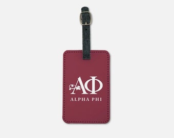 Alpha Phi Gepäckanhänger (2er Set) - Traditionell | Benutzerdefinierte APhi Koffer Bookbag Tag | Offizielle Sorority Merch | Reise-Accessoires | Geschenke