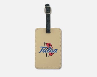 Étiquette à bagage de l'Université de Tulsa (Lot de 2) Étiquette de sac à main pour valise dorée Hurricanes | Accessoires de voyage | Cadeaux personnalisés pour les étudiants de remise des diplômes
