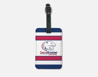 South Alabama (2er Set) Gestreifte Gepäckanhänger | Individuelle Koffer Jaguars Bookbag Tag | offizielles Reise-Zubehör | grad Geschenk | Süden